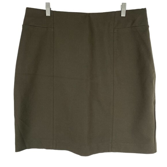 J. Jill Ponte Pencil Skirt Women's 1X Pull On Green‎ Viscose Blend SS-1341 - Picture 1 of 8